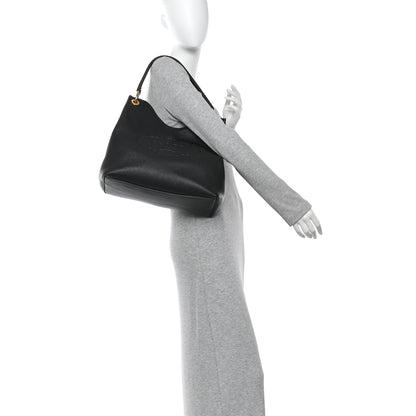Prada Vitello Phenix Embossed Logo Hobo Black 2 of 10