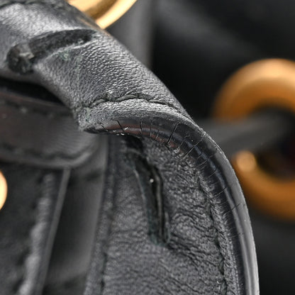 Gucci Calfskin Matelasse Sylvie Web GG Marmont Bucket Bag Black 11 of 15