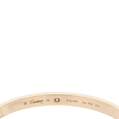 Cartier 18K Yellow Gold 1 Diamond LOVE Cuff Bracelet 19 3 of 4
