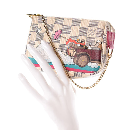 Louis Vuitton Damier Azur 2015 Christmas Animation Mini Pochette Accessories 2 of 13