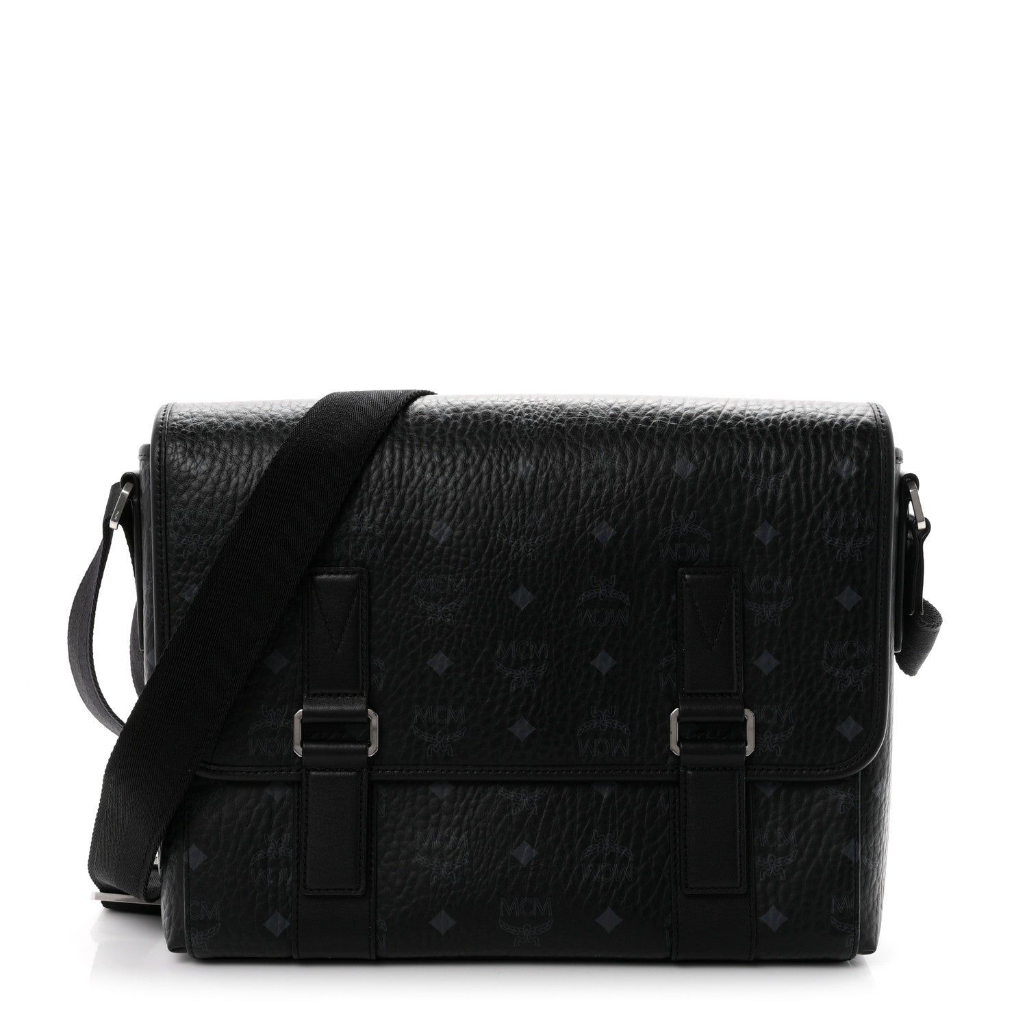 MCM Visetos Medium Aren Messenger Bag Black 1 of 10