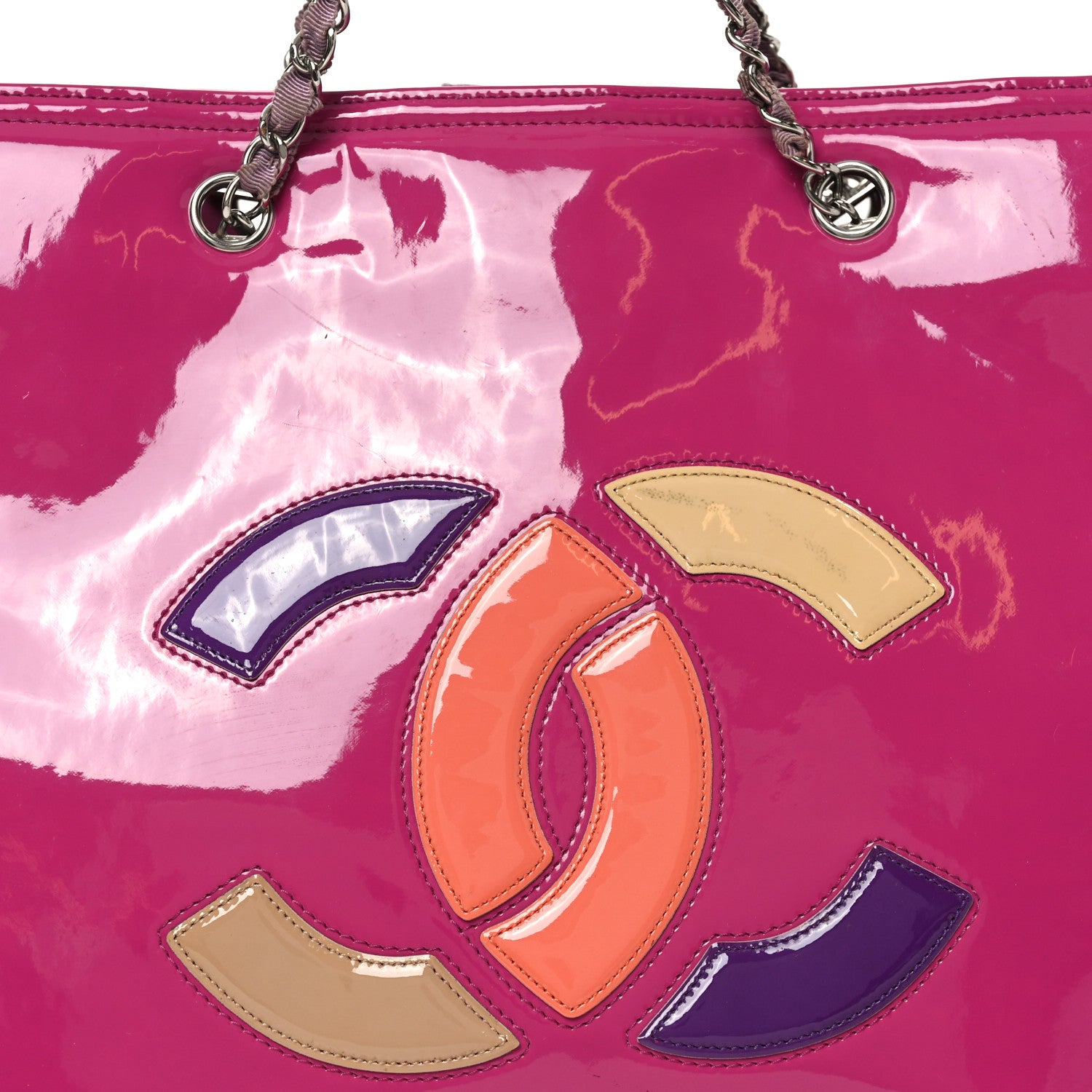 Chanel Vinyl Lipstick Tote Purple 8 of 10