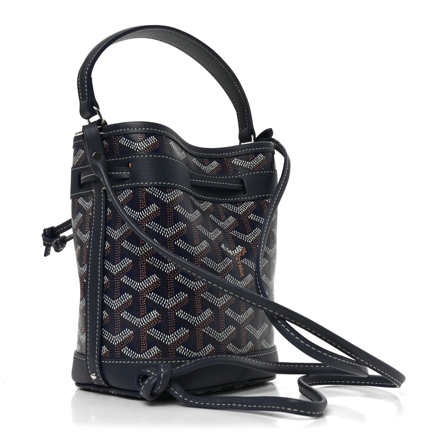 Goyardine Petit Flot Mini Bucket Bag Navy Blue