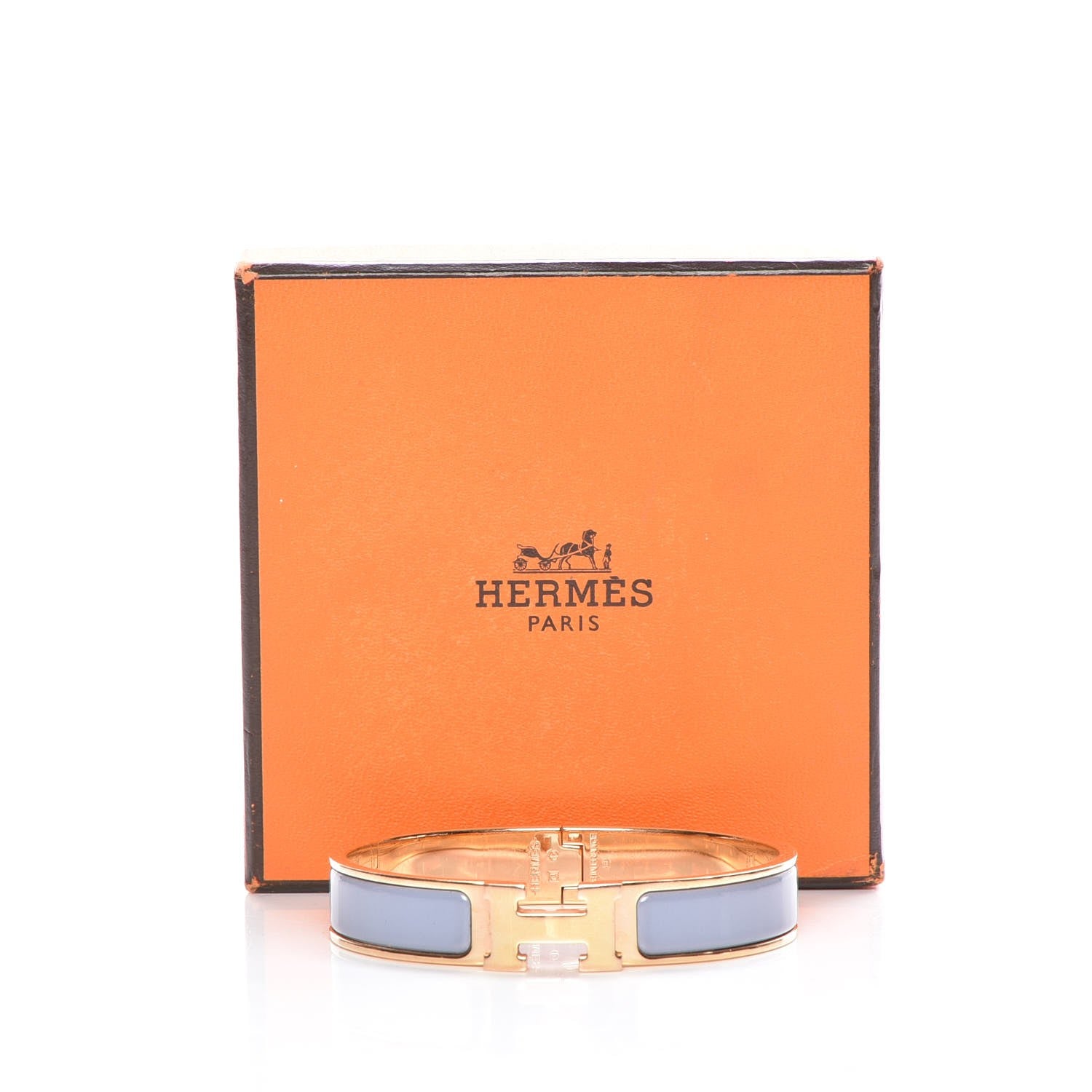 Hermes Enamel Narrow Clic Clac H Bracelet GM Bleu Lin 7 of 7