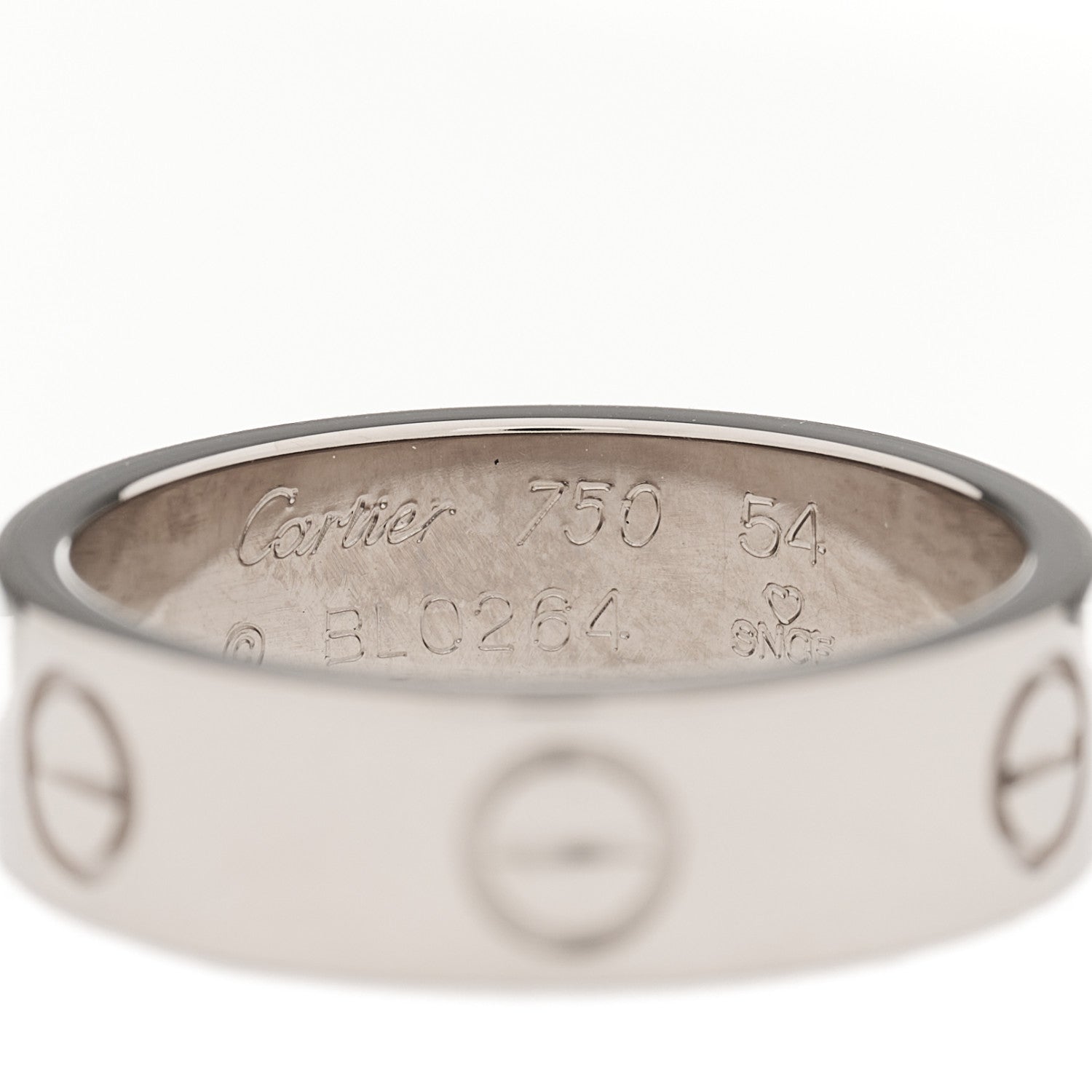 Cartier 18K White Gold 5.5mm LOVE Ring 54 6.75 3 of 3