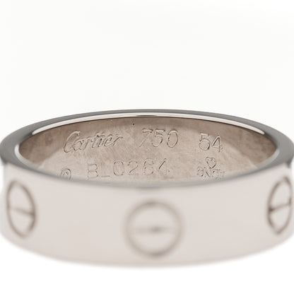 Cartier 18K White Gold 5.5mm LOVE Ring 54 6.75 3 of 3