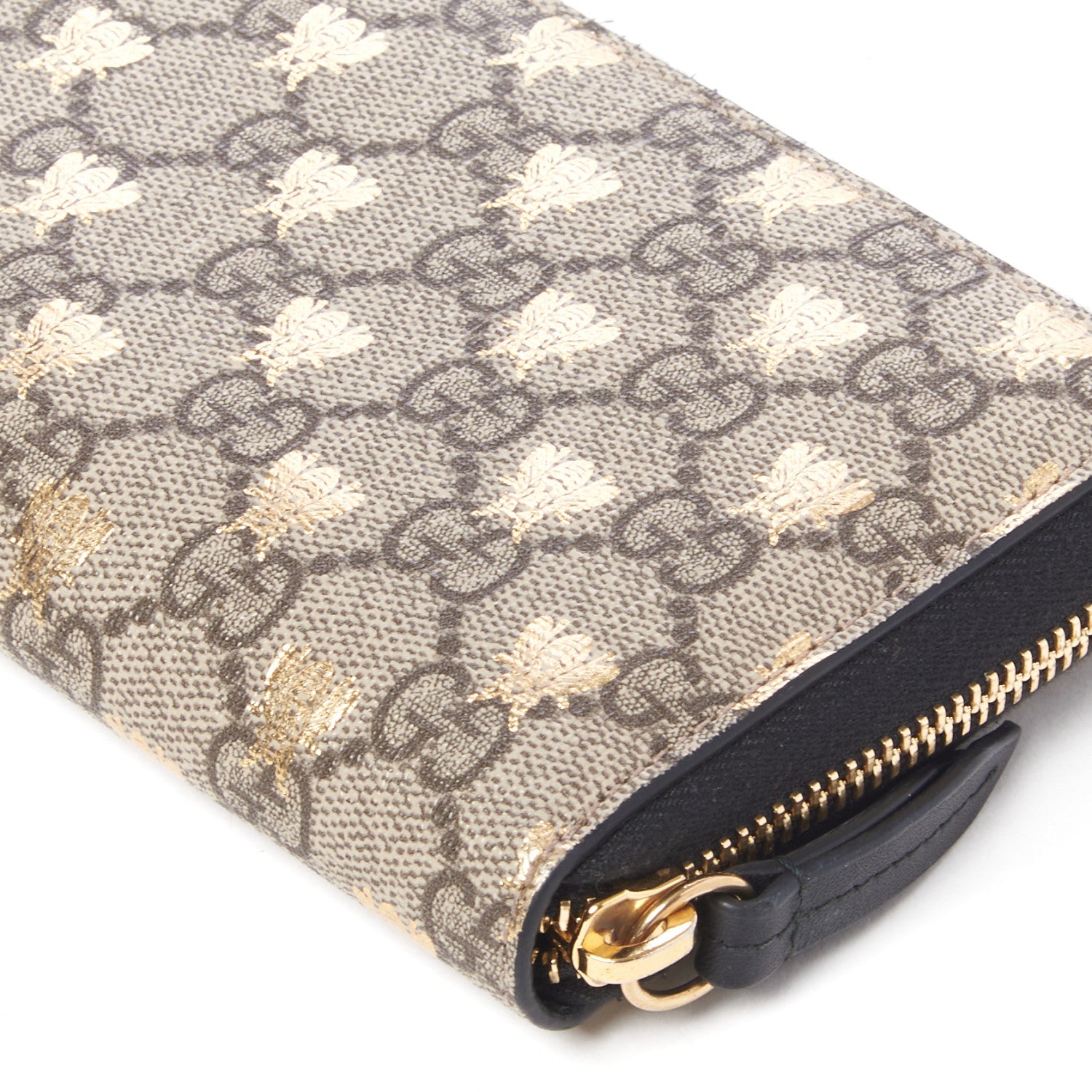 Gucci GG Supreme Monogram Bees Zip Around Wallet 4 of 8