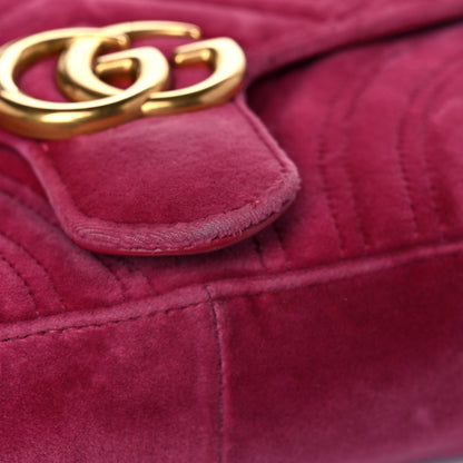 Gucci Velvet Matelasse Small GG Marmont Shoulder Bag Light Raspberry Rose 20 of 20
