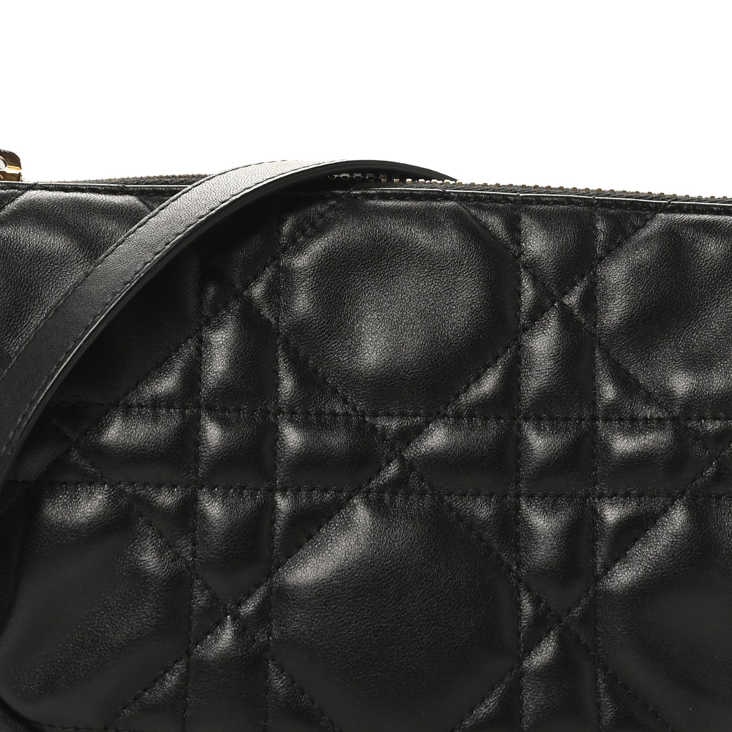 Lambskin Cannage Small Dior Vibe Hobo Bag Black