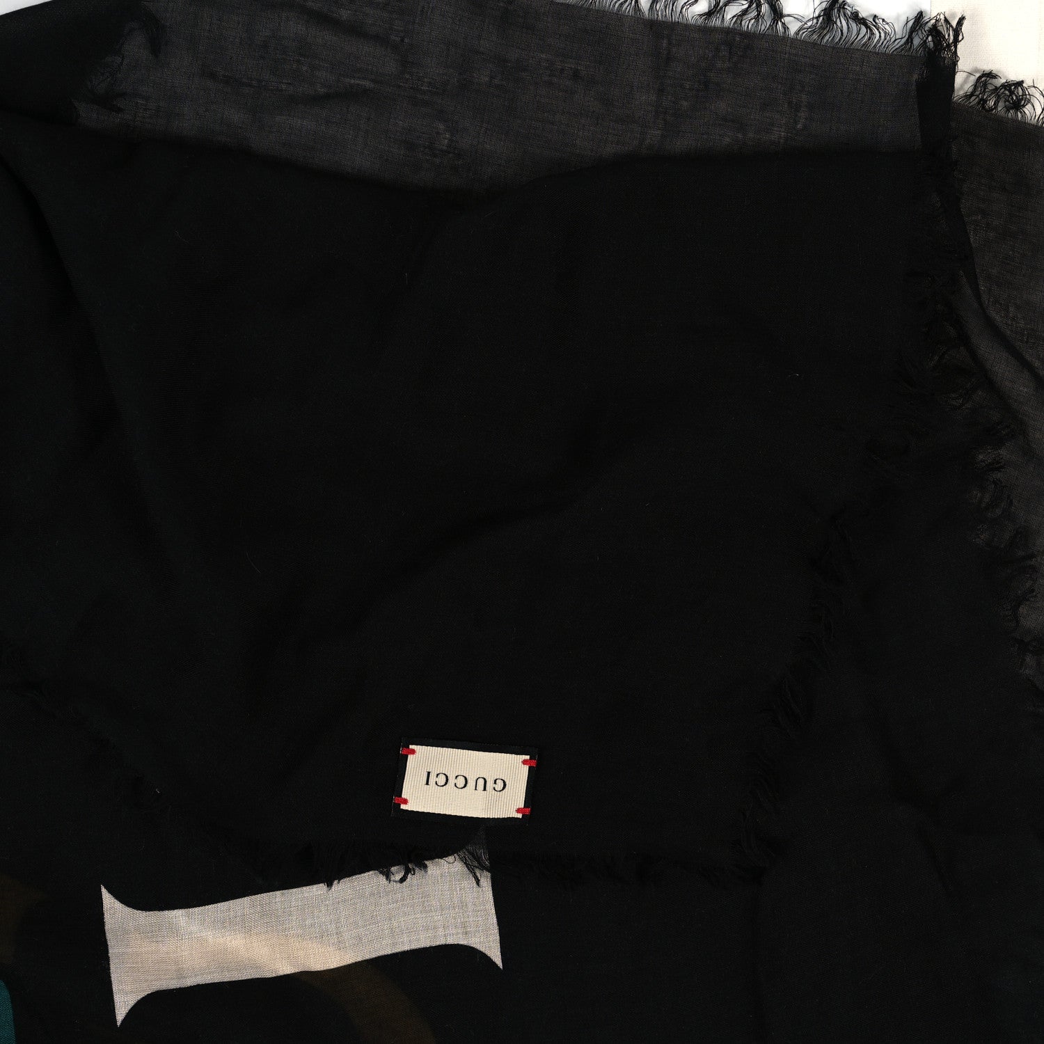 Gucci Modal Silk Logo Square Scarf Black 2 of 3