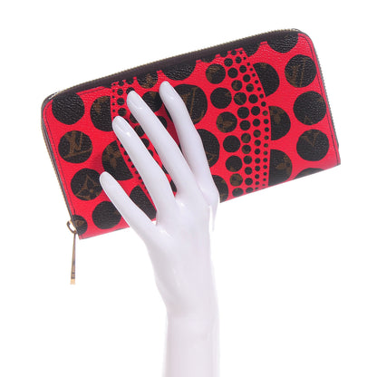 Louis Vuitton Monogram Kusama Pumpkin Dots Zippy Wallet Red 2 of 7