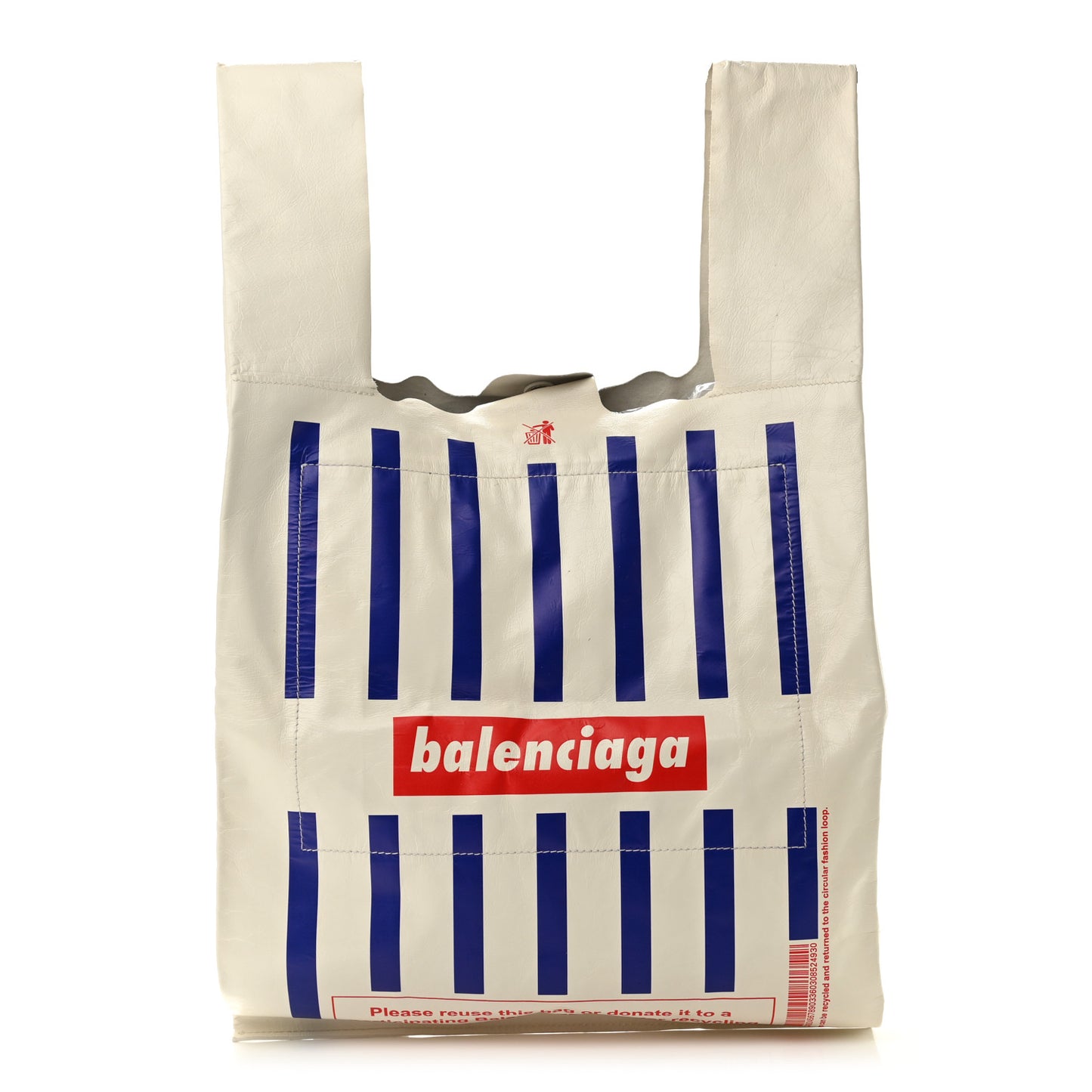 Calfskin Monday Shopper Tote Bag White Blue Red