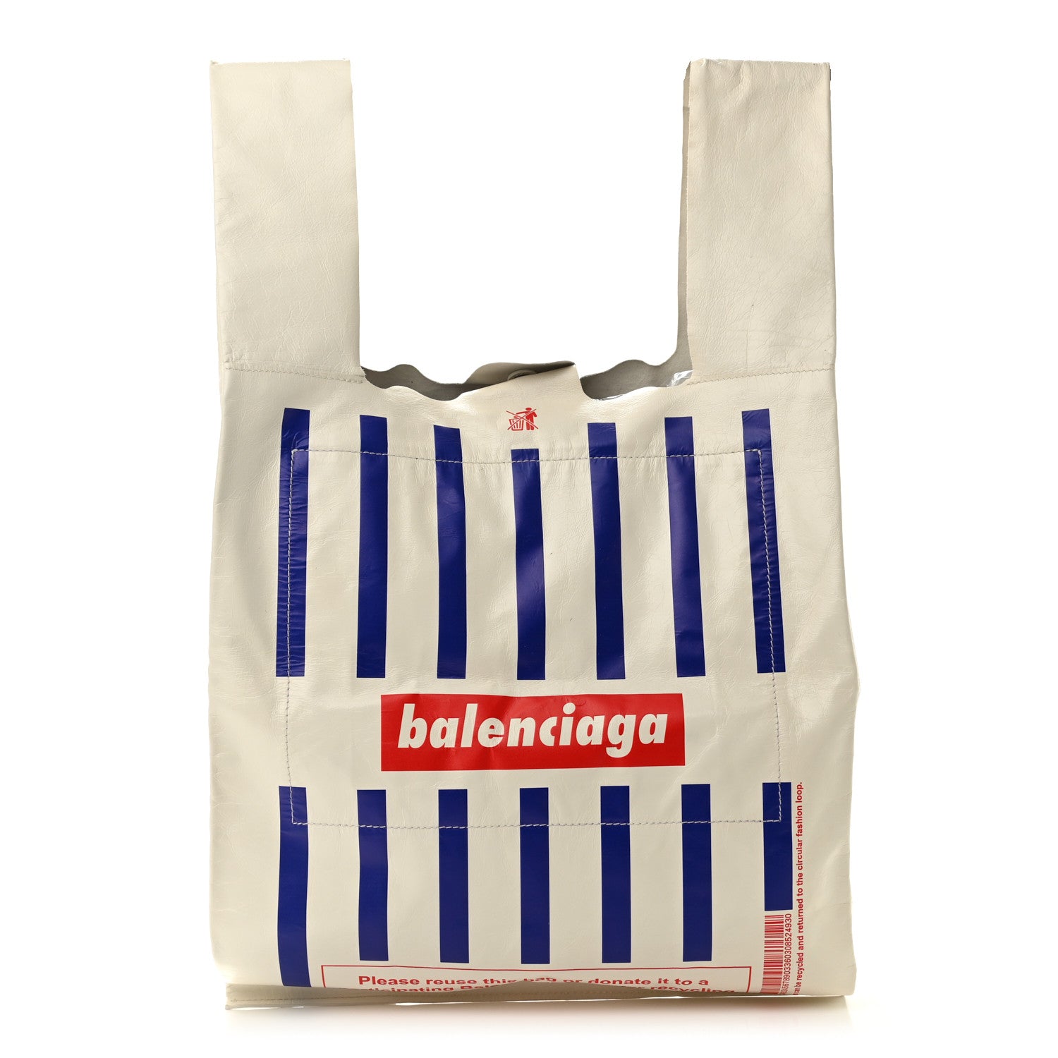 Balenciaga Calfskin Monday Shopper Tote Bag White Blue Red 1 of 12