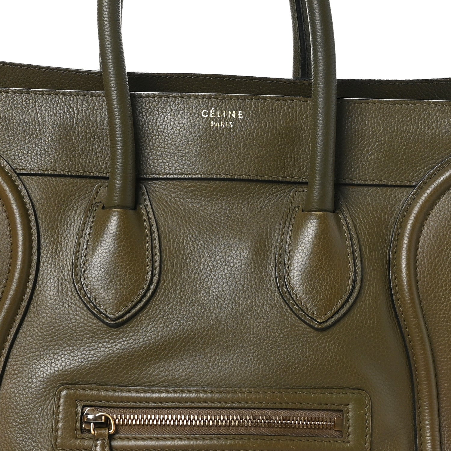 Celine Drummed Calfskin Mini Luggage Souris 7 of 11