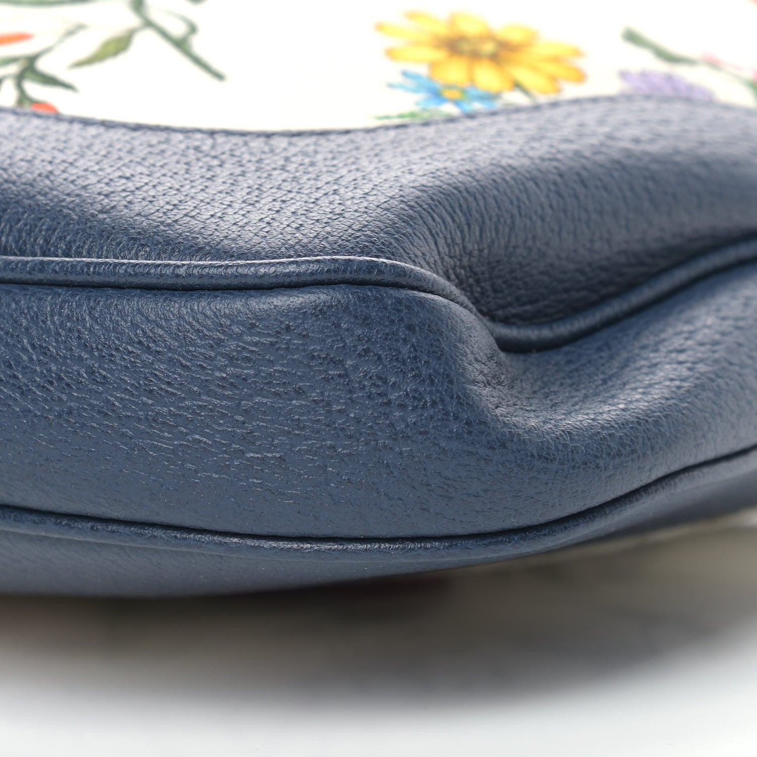 Gucci Canvas Flora Medium Jackie Hobo Blue Agata 9 of 10