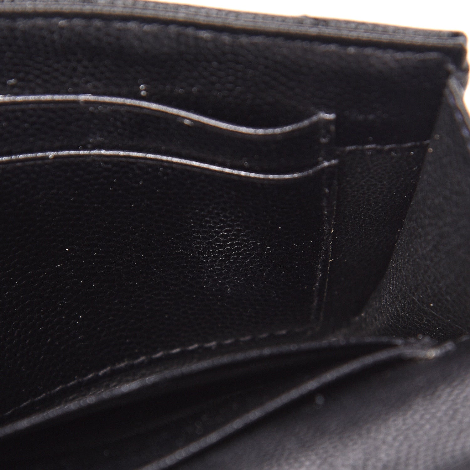 Saint Laurent Grain De Poudre Matelasse Chevron Small Monogram Envelope Wallet Black 13 of 16