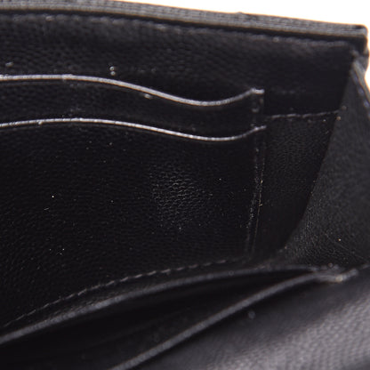 Saint Laurent Grain De Poudre Matelasse Chevron Small Monogram Envelope Wallet Black 13 of 16