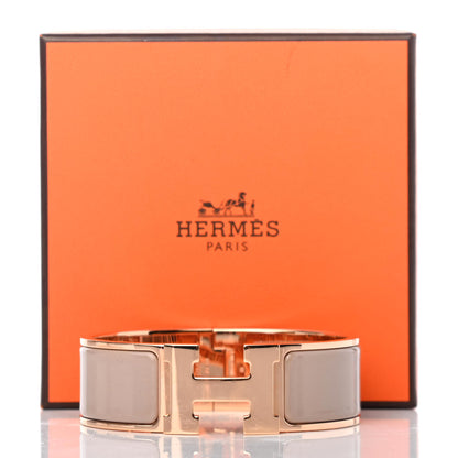 Hermes Enamel Wide Clic Clac H Bracelet GM Marron Glace 5 of 5