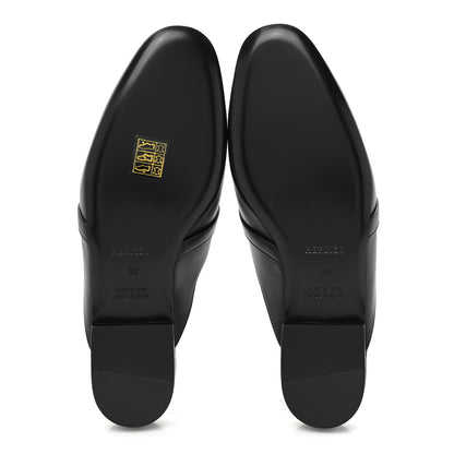 Hermes Calfskin Fringe Oz Mules 38 Black White 5 of 9