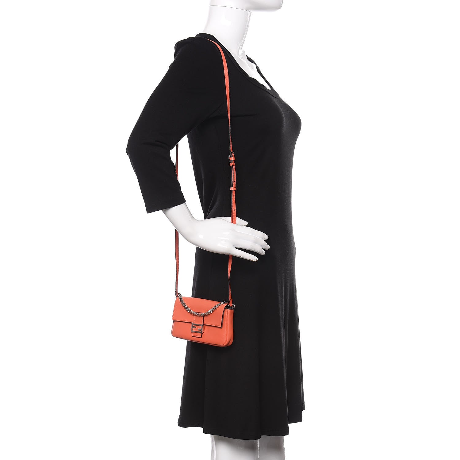 Fendi Shiny Nappa Micro Baguette Papavero 2 of 8