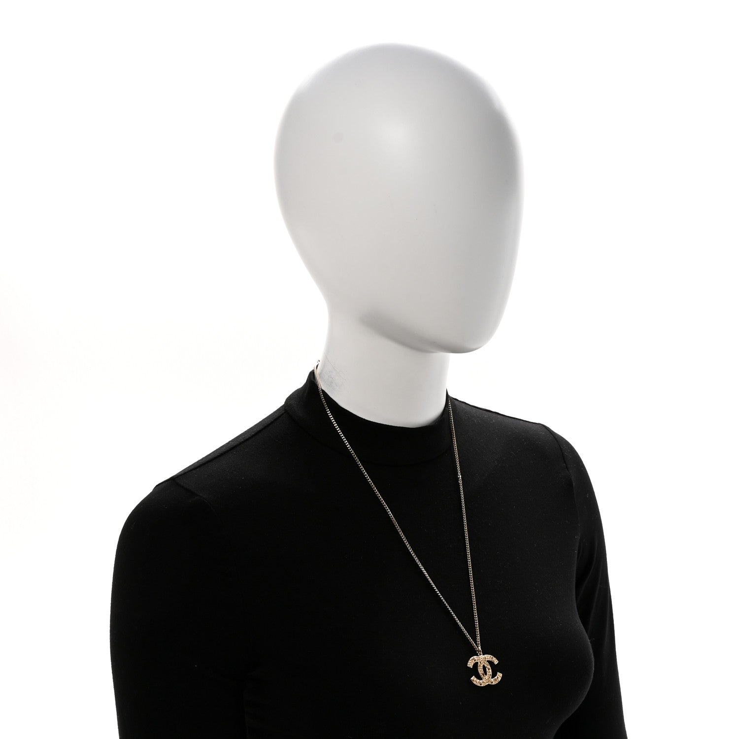 Chanel Tweed Effect CC Necklace Gold 2 of 6