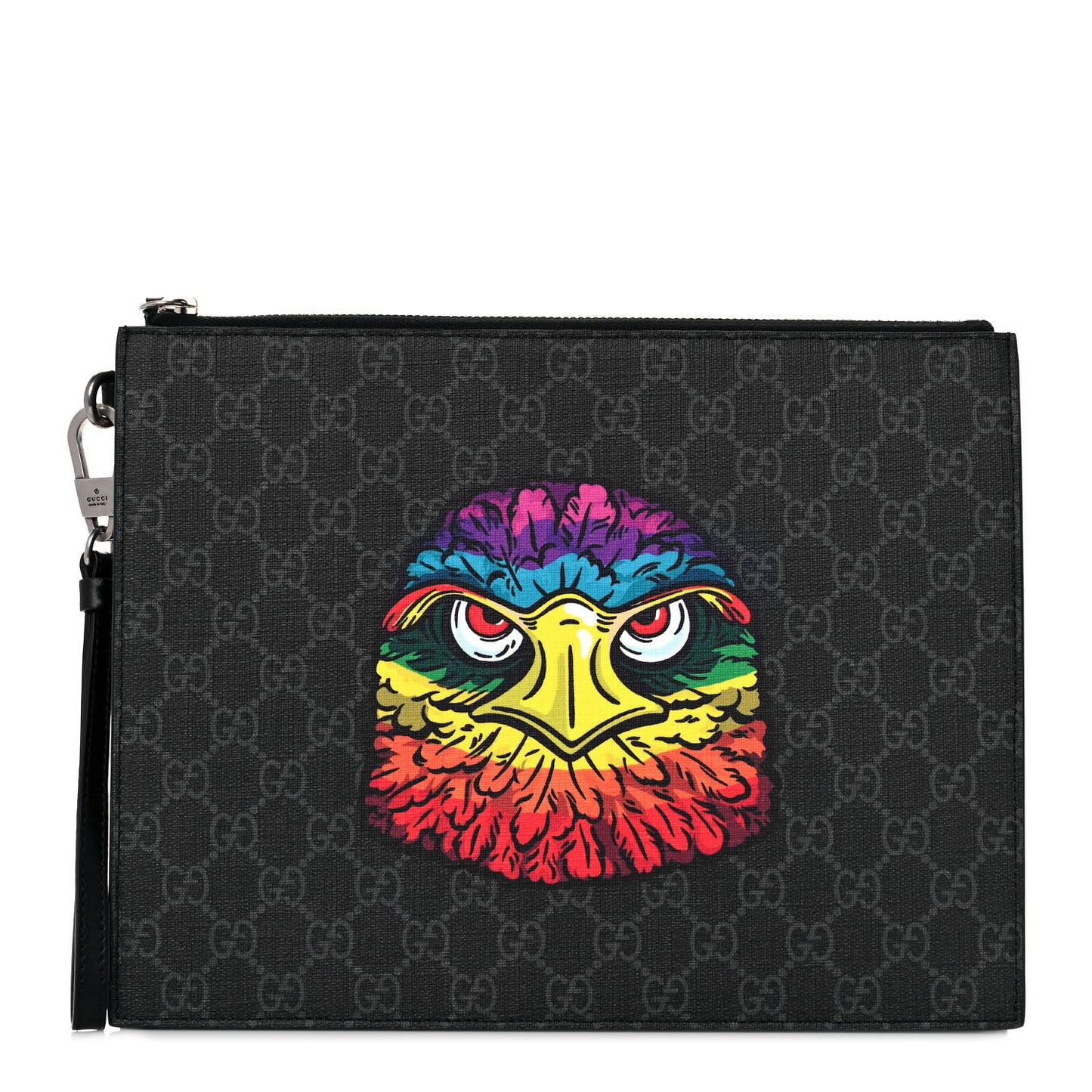 GG Supreme Monogram Rainbow Eagle Documents Holder Black Grey Multicolor