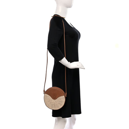 Saint Laurent Raffia Round Camera Bag Beige Naturel 2 of 8
