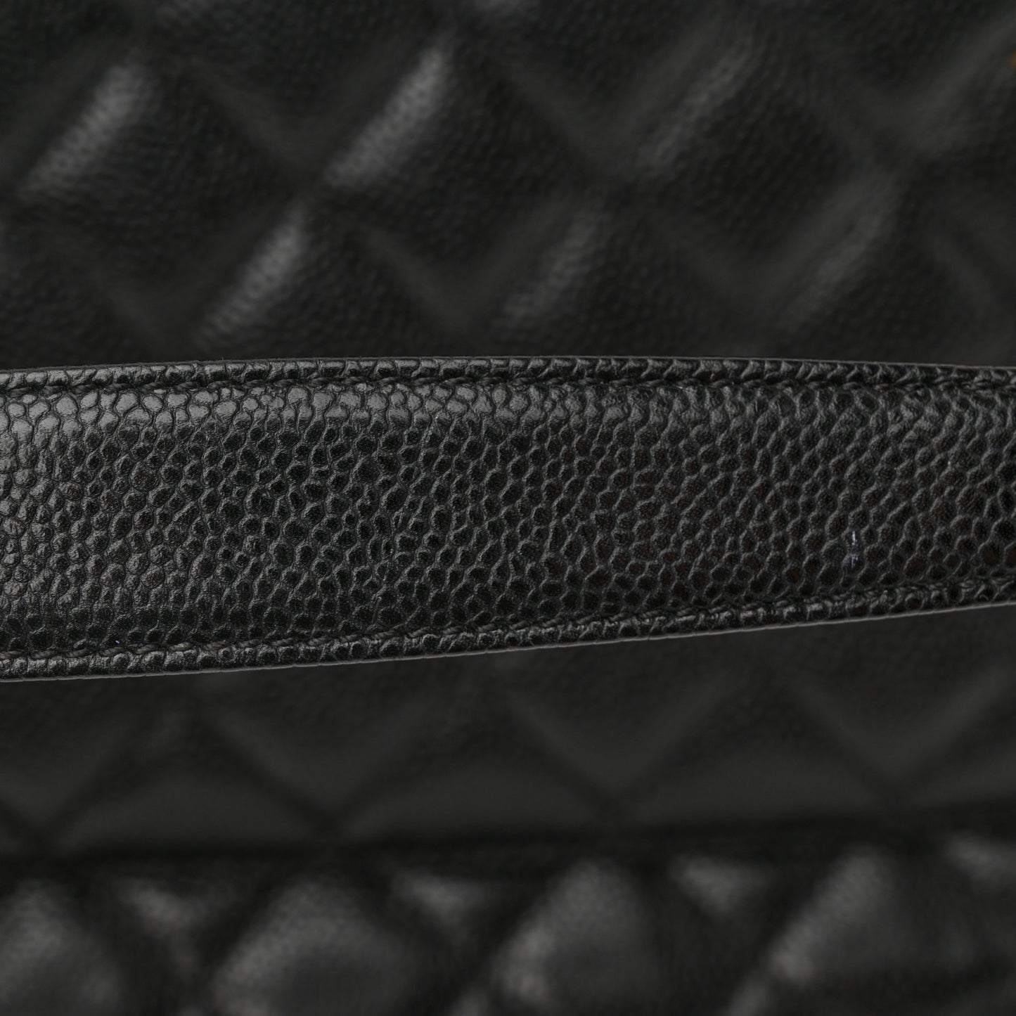 Caviar Quilted Grand Shopping Tote GST Black
