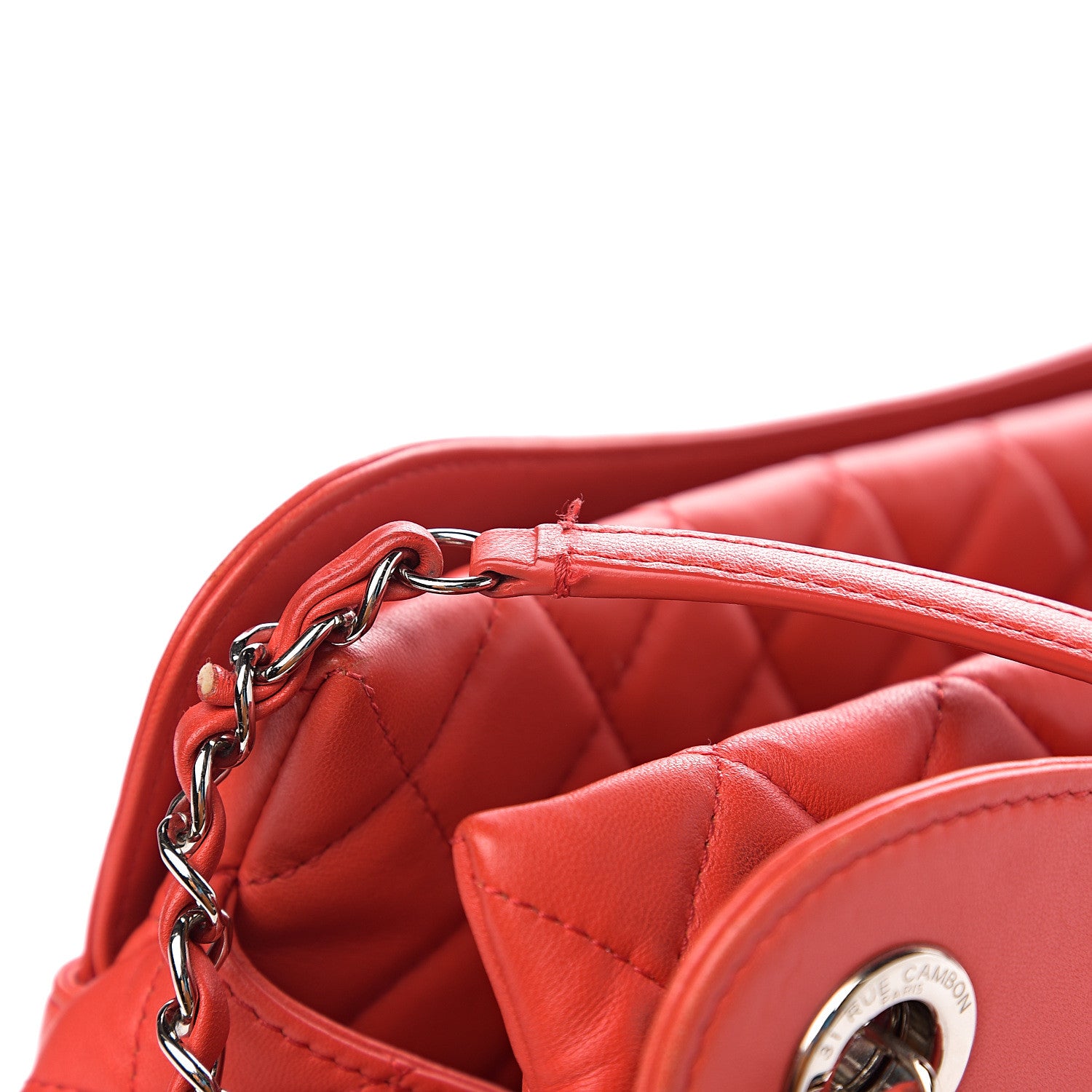 Chanel Lambskin Quilted Large 7 Tote Red 16 of 17