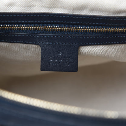 Gucci Monogram Selleria Calfskin Vintage Web Medium Boston Beige Blue 7 of 19