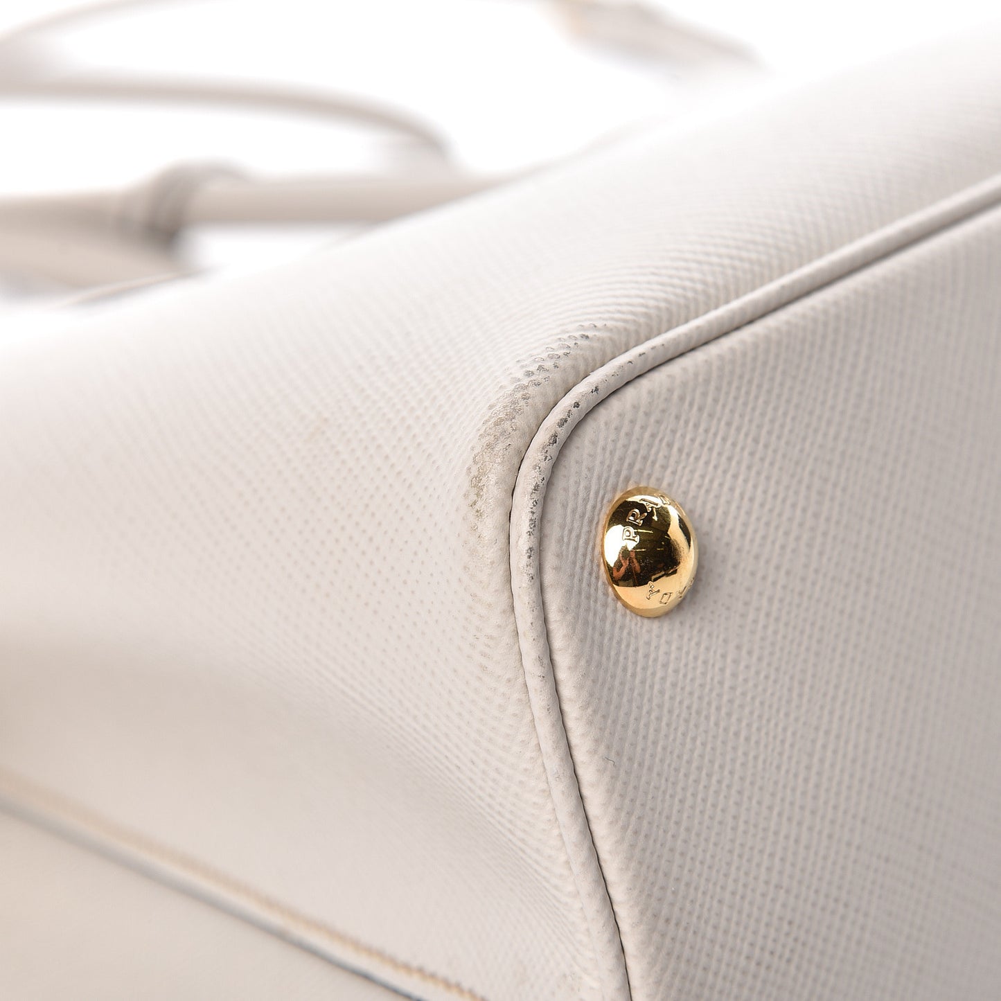 Saffiano Cuir Small Double Bag Talco Fuoco