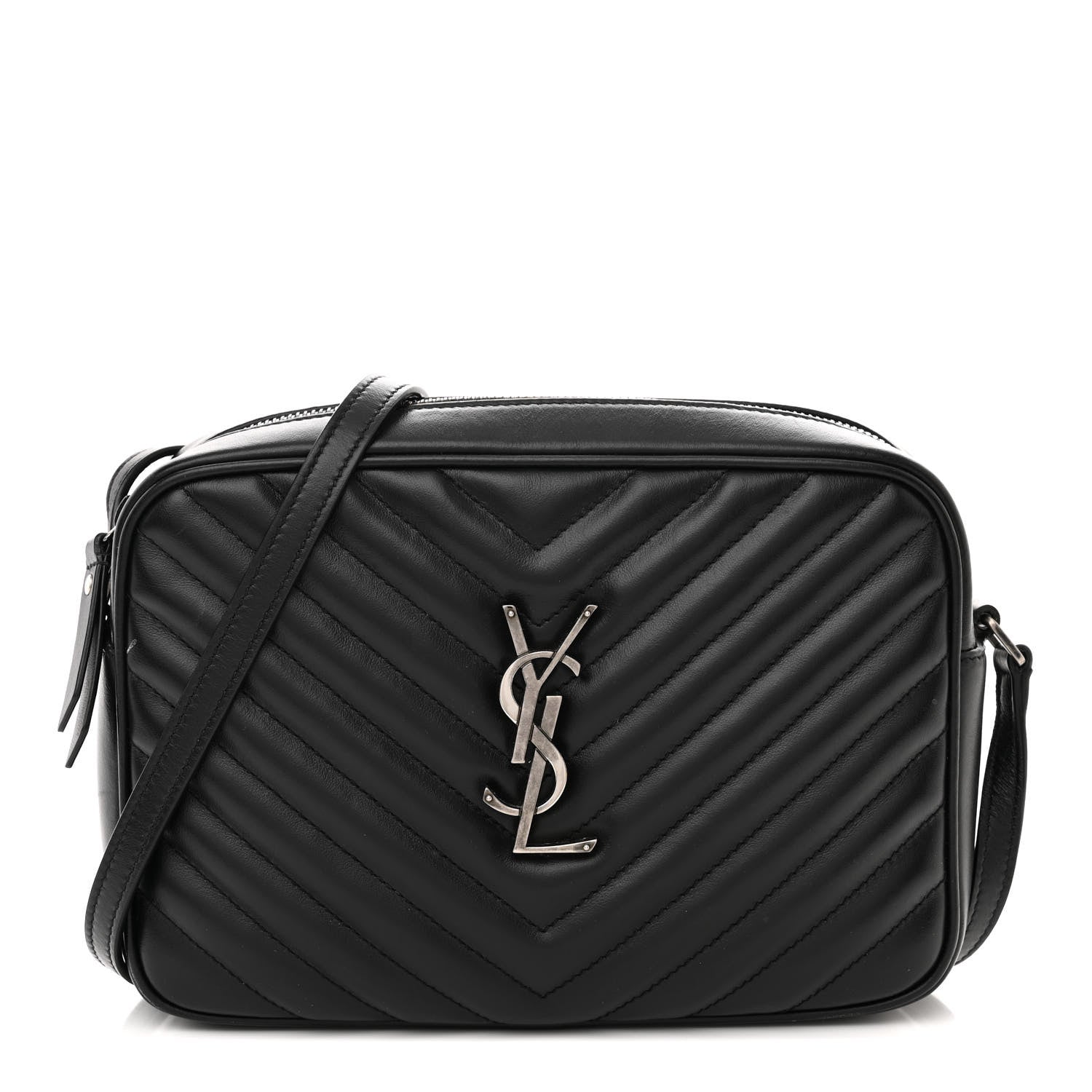 Saint Laurent Calfskin Matelasse Monogram Lou Camera Bag Black 1 of 14
