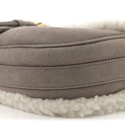 Christian Dior Suede Shearling Medium Bobby Flap Grey 10 of 11