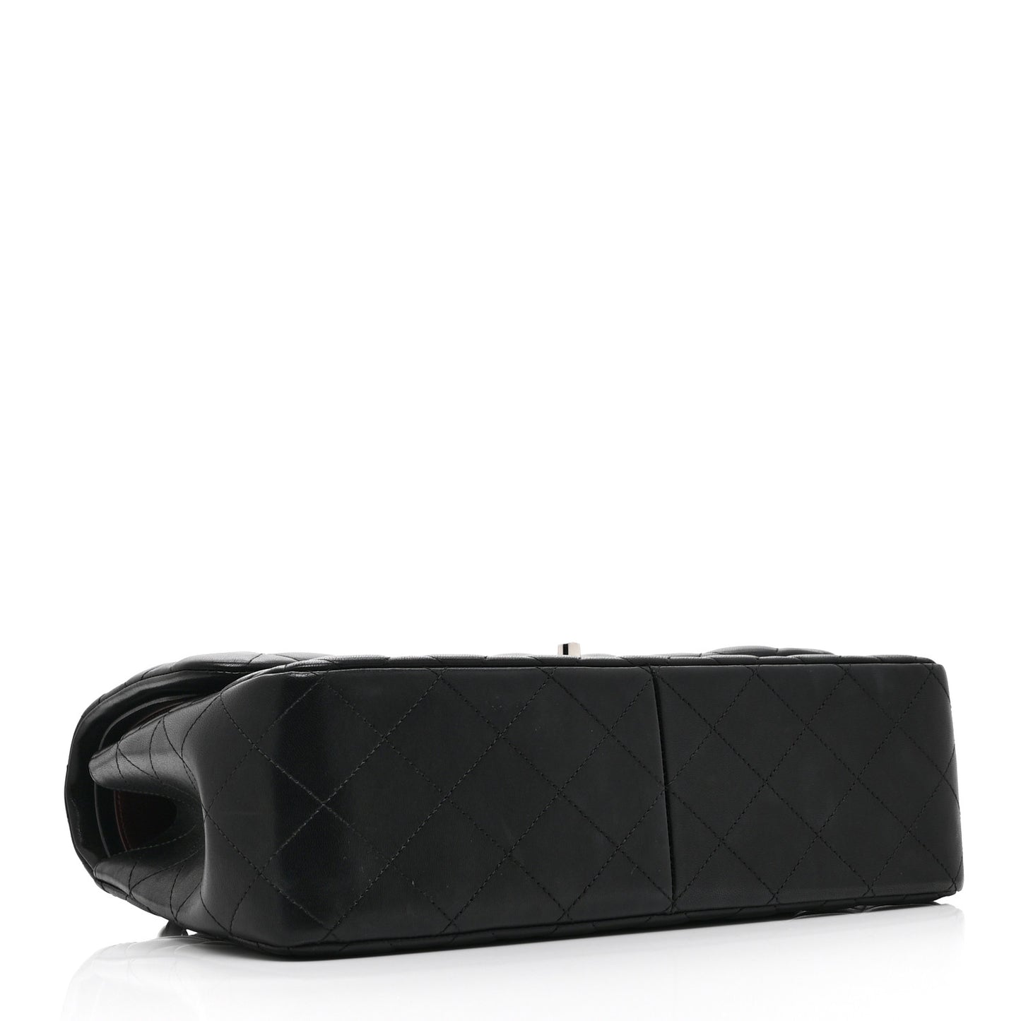 Lambskin Quilted Jumbo Double Flap Black