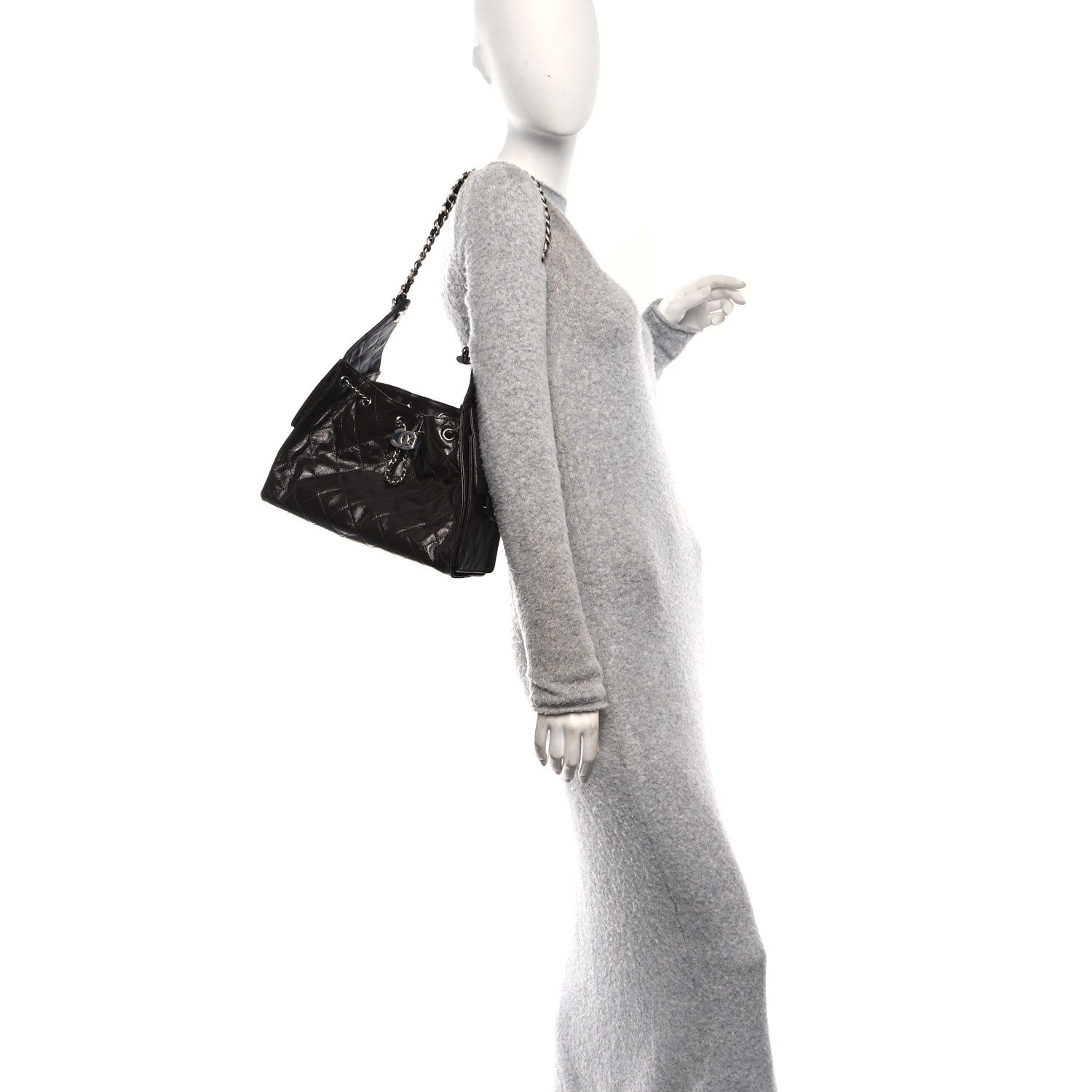 Chanel Shiny Crumpled Calfskin Quilted Small Chanel 25 Handbag Dark Brown 2 of 10