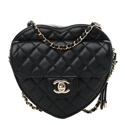 Chanel Lambskin Quilted CC In Love Heart Bag Black 1 of 10