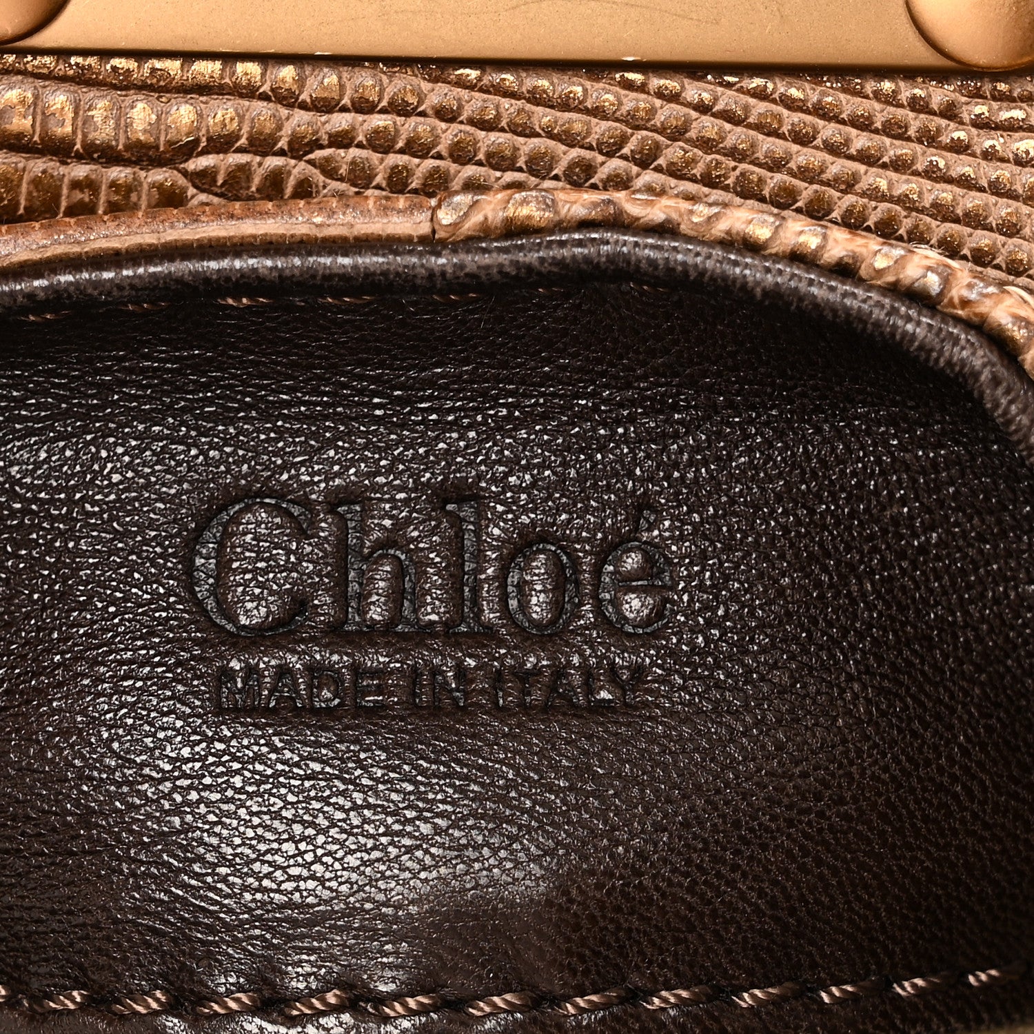 Chloe Lizard Medium Paddington Satchel Bronze 6 of 9