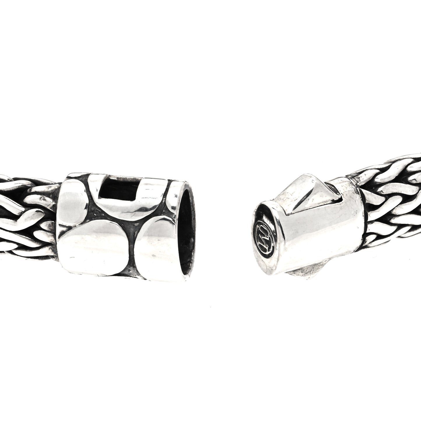 Sterling Silver White Topaz Kali Lava Station Bracelet