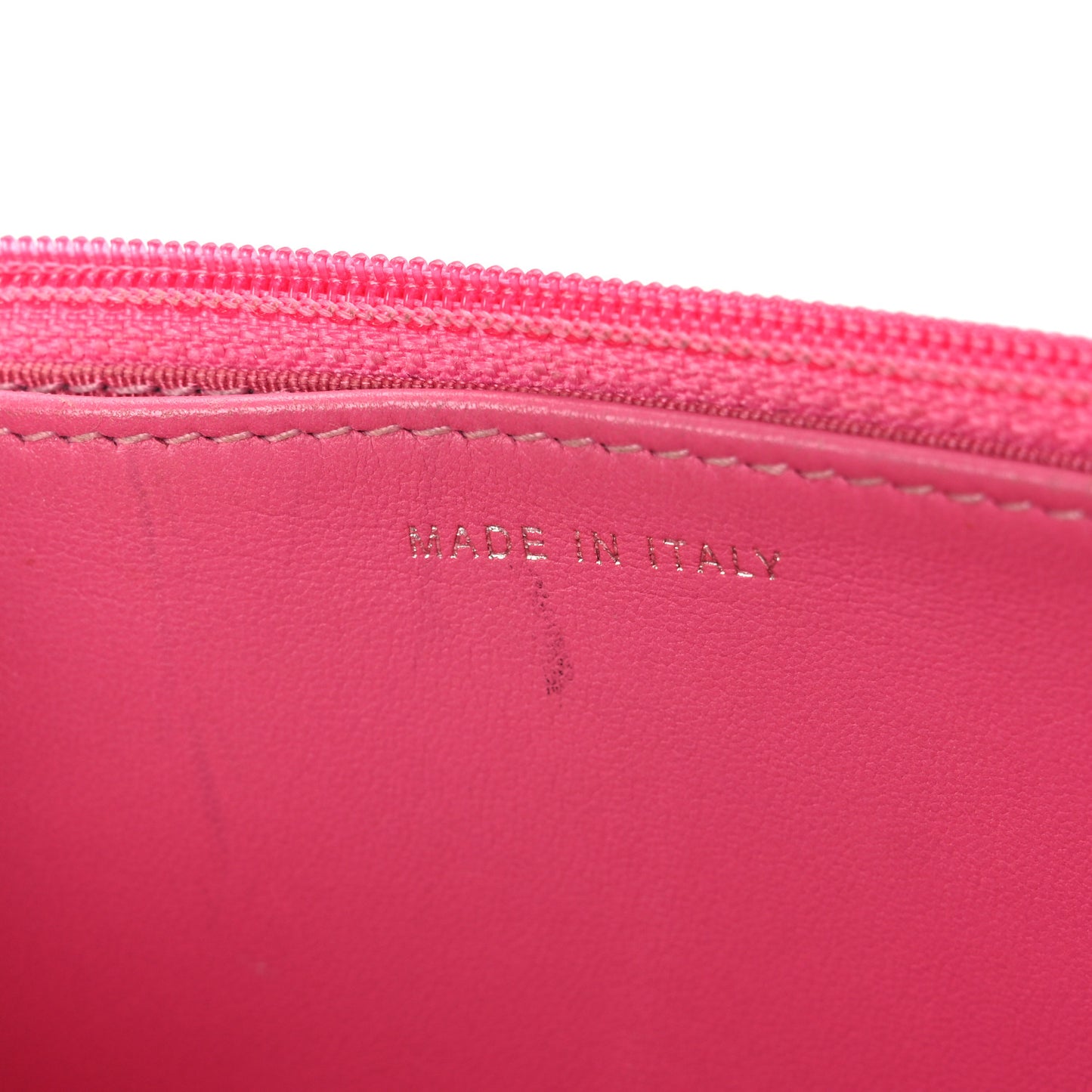 Faded Lambskin Quilted Zephyr Wallet on Chain WOC Dark Pink