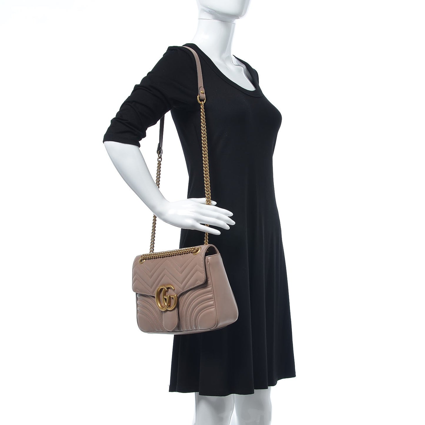 Calfskin Matelasse Medium GG Marmont Shoulder Bag Porcelain Rose