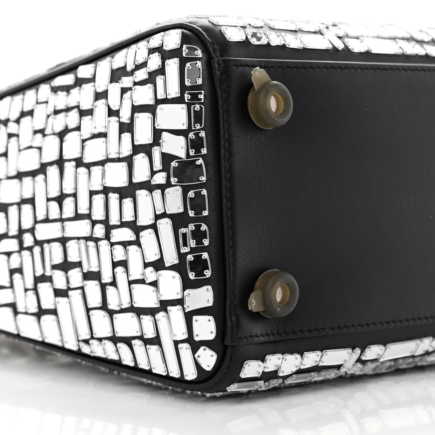 Smooth Calfskin Embroidered Medium Mosaic of Mirrors Lady Dior Black