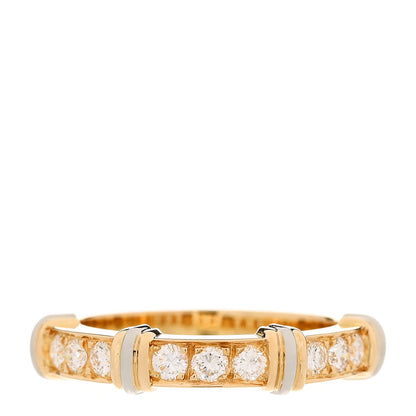 Cartier 18K Yellow White Gold Diamond Half Contessa Band Ring 50 5.5 1 of 8