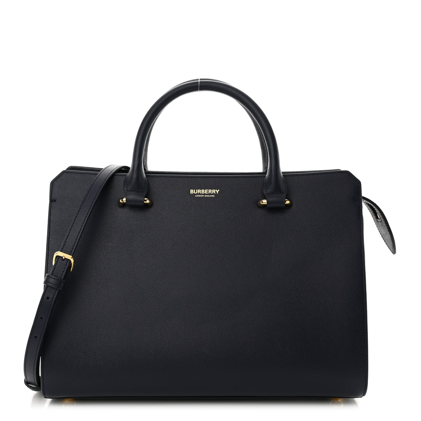 Calfskin Mega Check Small Banwell Tote Dark Canvas Blue