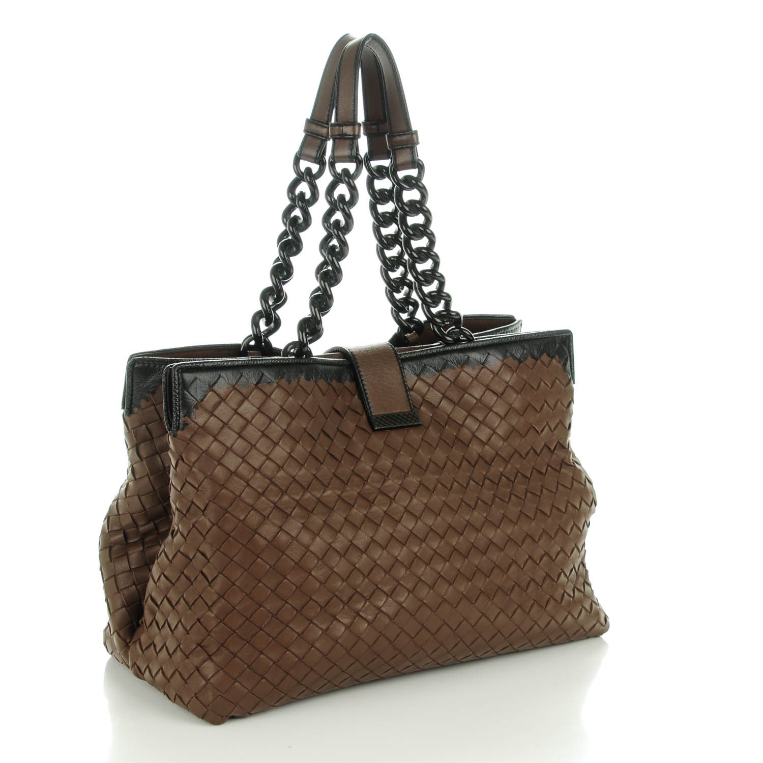 Bottega Veneta Nappa Intrecciato Karung Glass Tote Brown 3 of 8