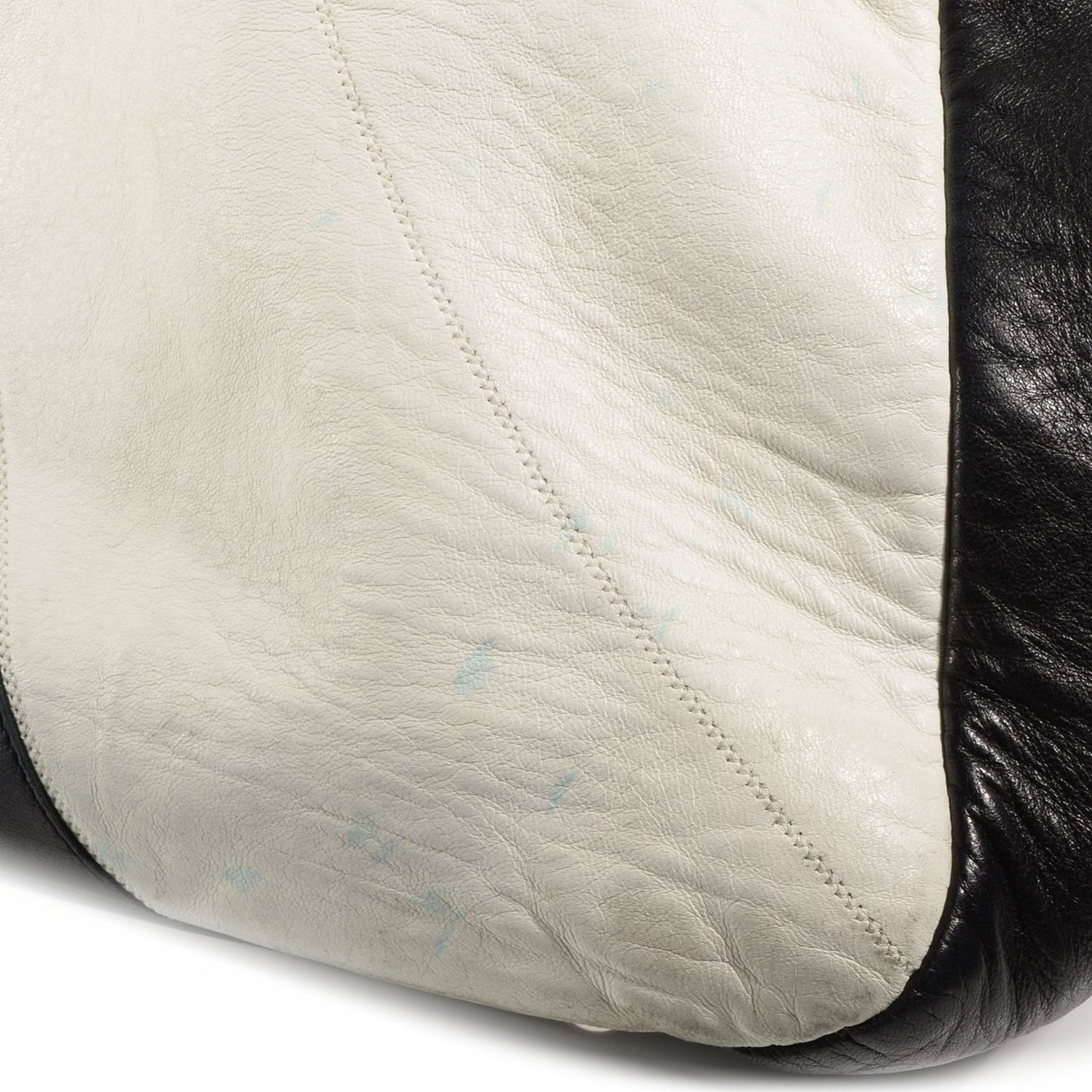 Lambskin Patchwork Accordion Flap Black White