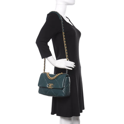 Chanel Lambskin Quilted Medium 19 Flap Green 2 of 11