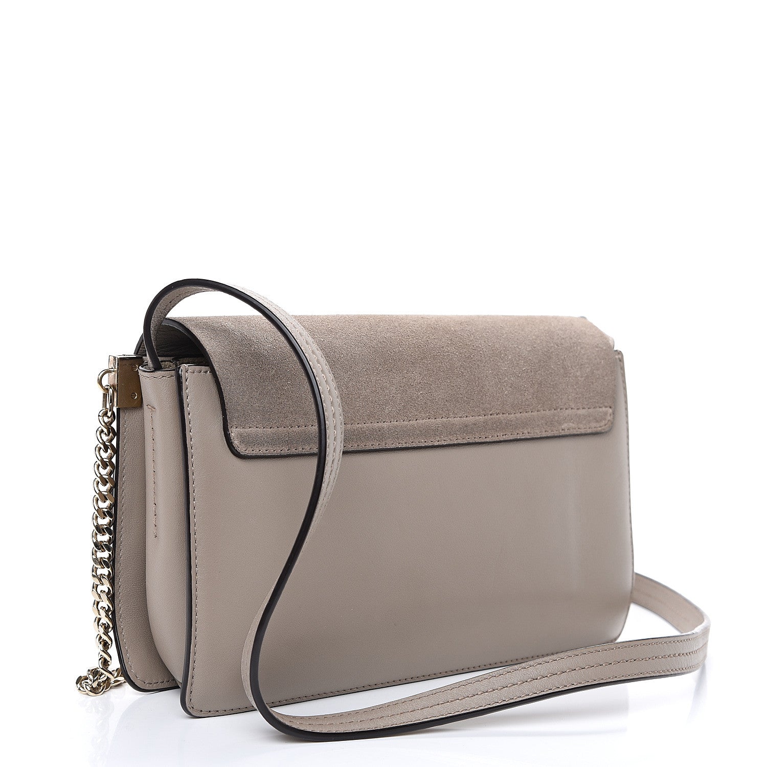 Chloe Suede Calfskin Small Faye Shoulder Bag Motty Grey 2 of 10