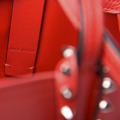 Christian Louboutin Calfskin Patent Logo Spikes East West Cabata Tote Red 8 of 14