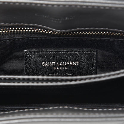 Saint Laurent Calfskin Y Quilted Monogram Toy Loulou Crossbody Bag Storm 6 of 9