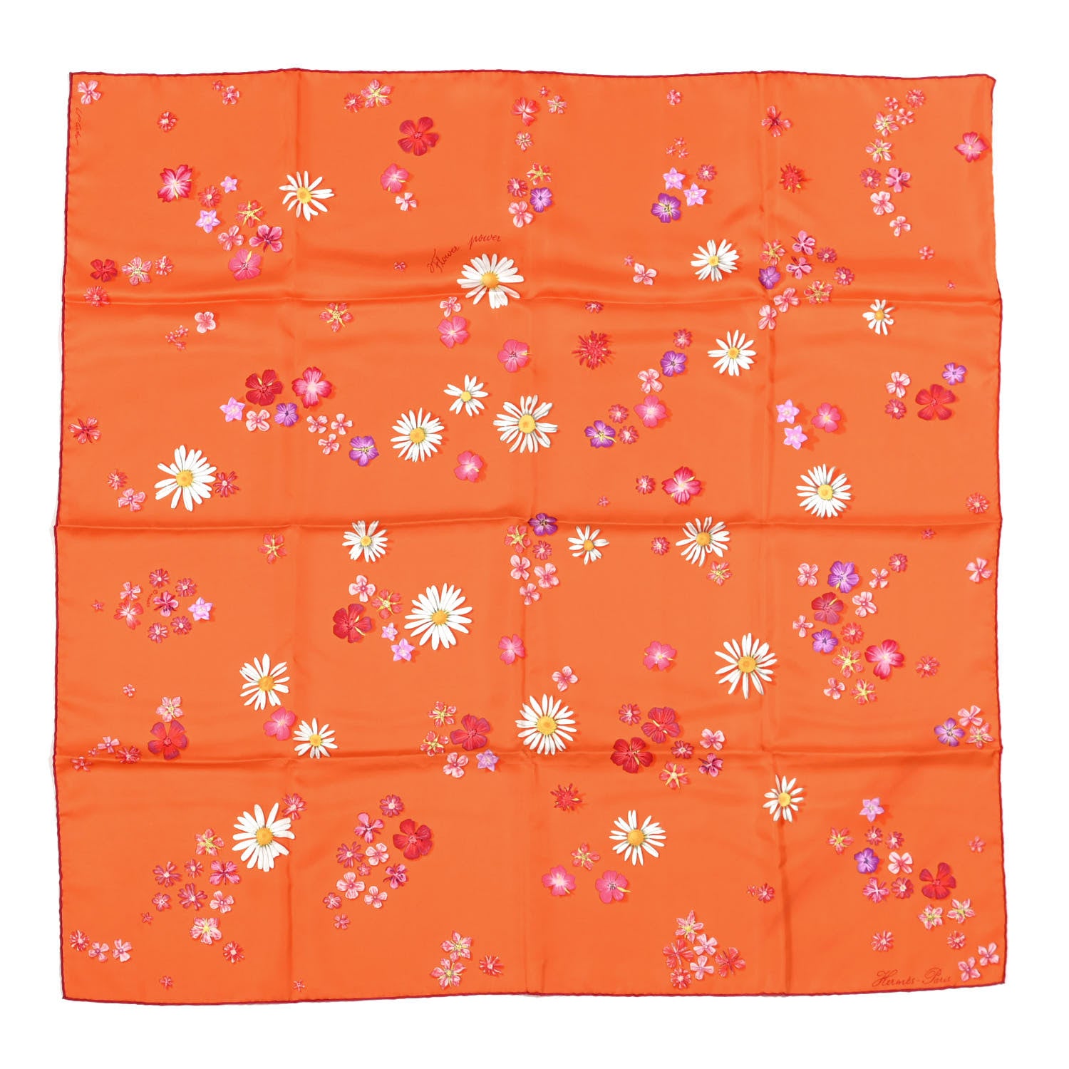 Hermes Silk Flower Power Scarf 90 1 of 6